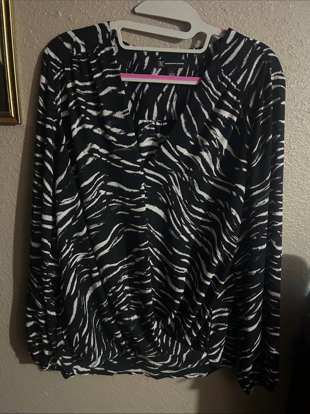 INC International Concepts Black and White Zebra